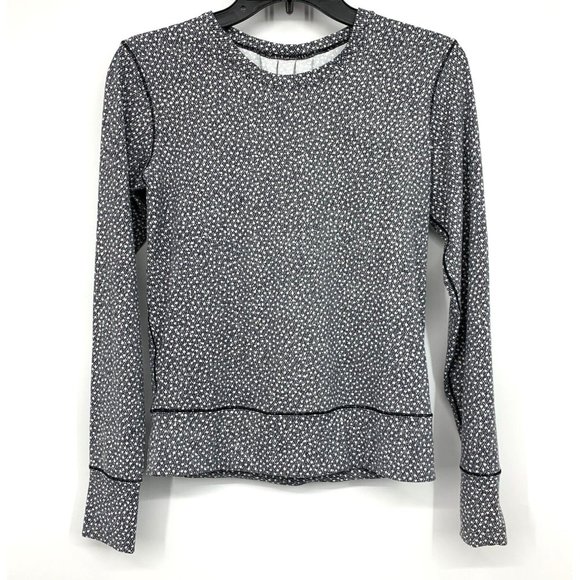 Lululemon Top Rush Hour Long Sleeve Frozen Fizz Floral Black - Picture 1 of 9